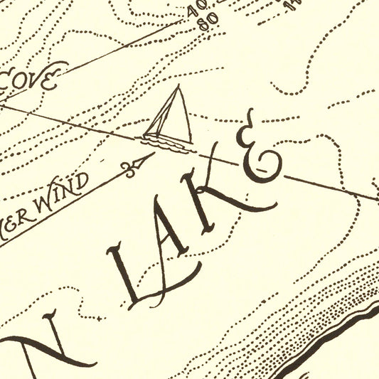 Vintage Green Lake, Wisconsin Map, 1945