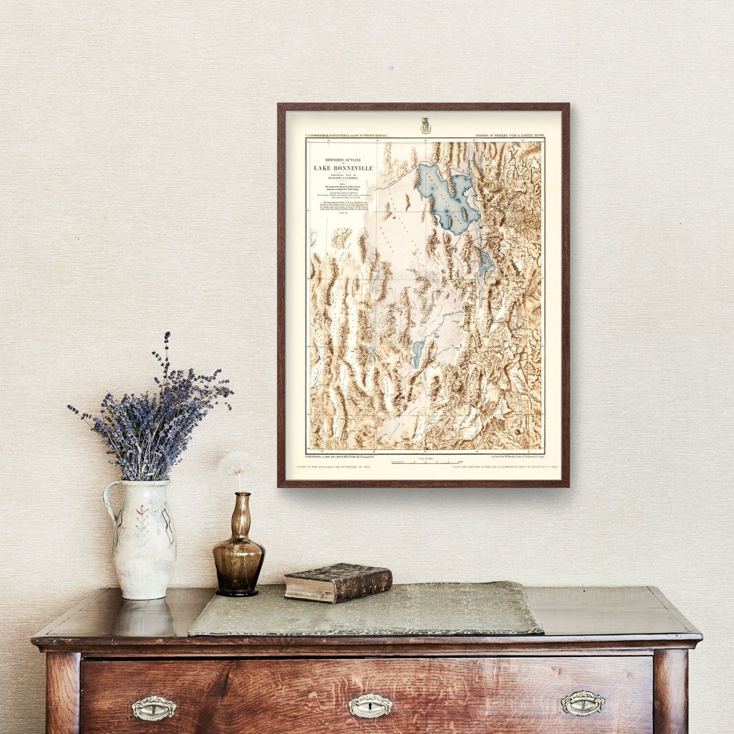 Vintage Lake Bonneville Map, 1877