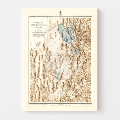 Vintage Lake Bonneville Map, 1877