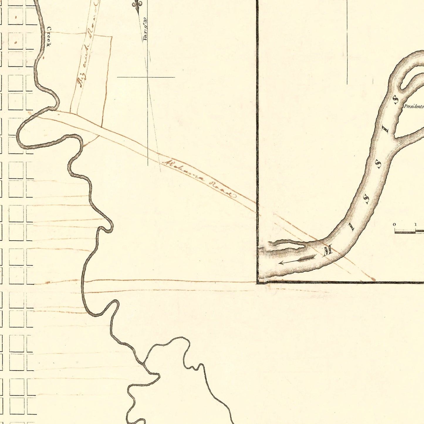 Vintage Map of Memphis, Tennessee, 1865