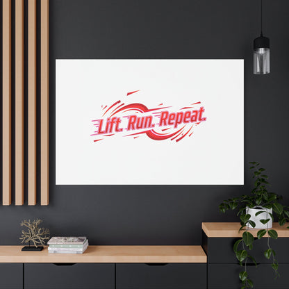 Lift Run Repeat Gym Motivation Canvas Wall Art
