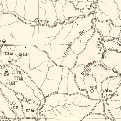 Lewis County TN Iron Ore Mines Vintage Map 1915 Wall Art