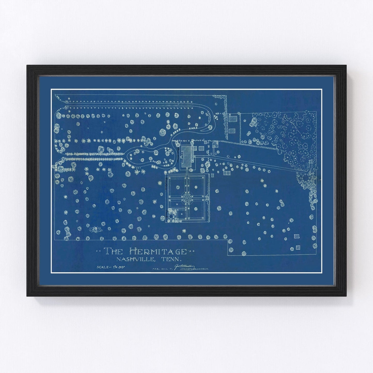 vintage map of the Hermitage, Nashville, Tennessee, 1920