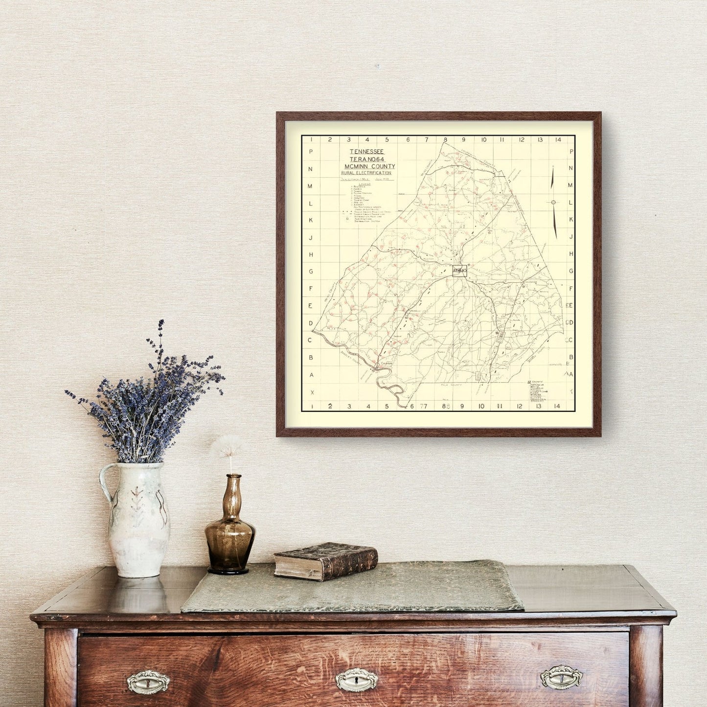 Vintage Map of McMinn County, Tennessee, 1935