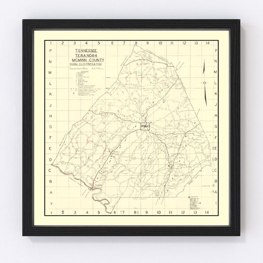 Vintage map of McMinn County, Tennessee, 1935