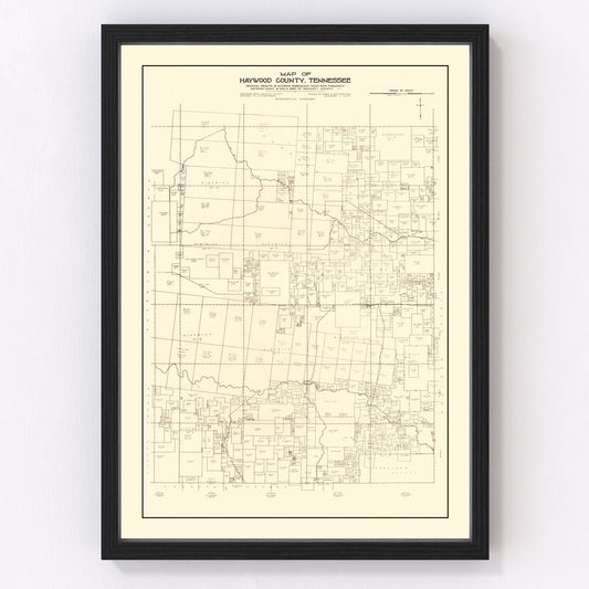 Vintage map of Haywood County, Tennessee, 1927