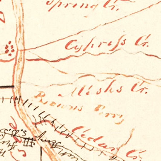 Vintage Map of Perry County, Tennessee, 1842