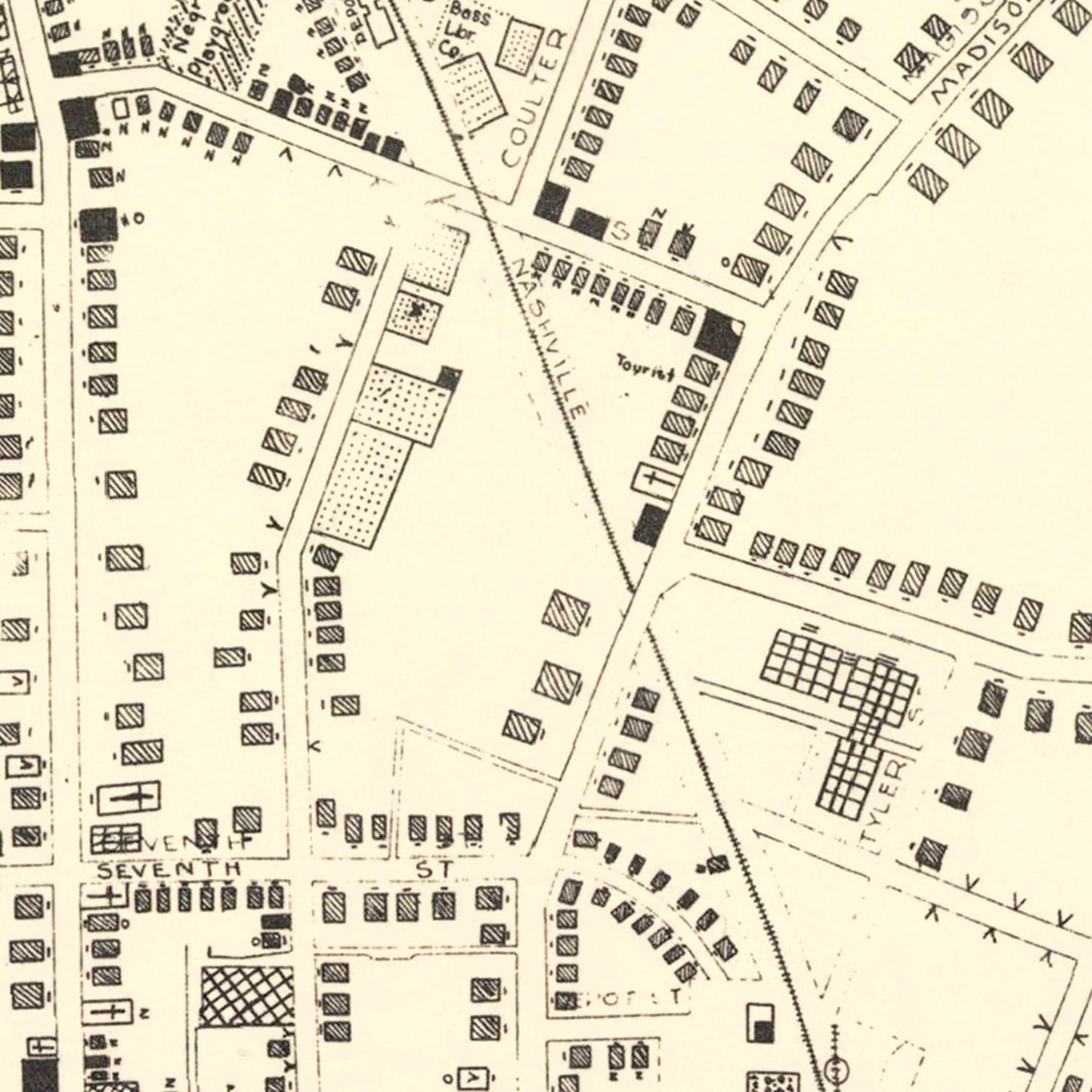 Vintage Map of Clarksville, Tennessee, 1938