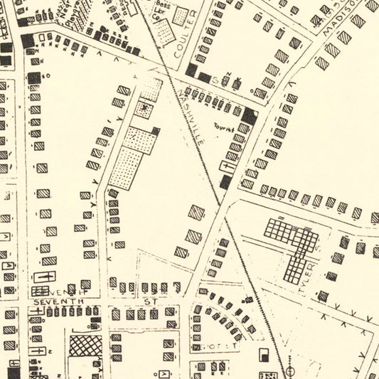 Vintage Map of Clarksville, Tennessee, 1938