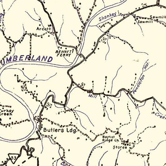 Vintage Map of Clay County, Tennessee, 1938