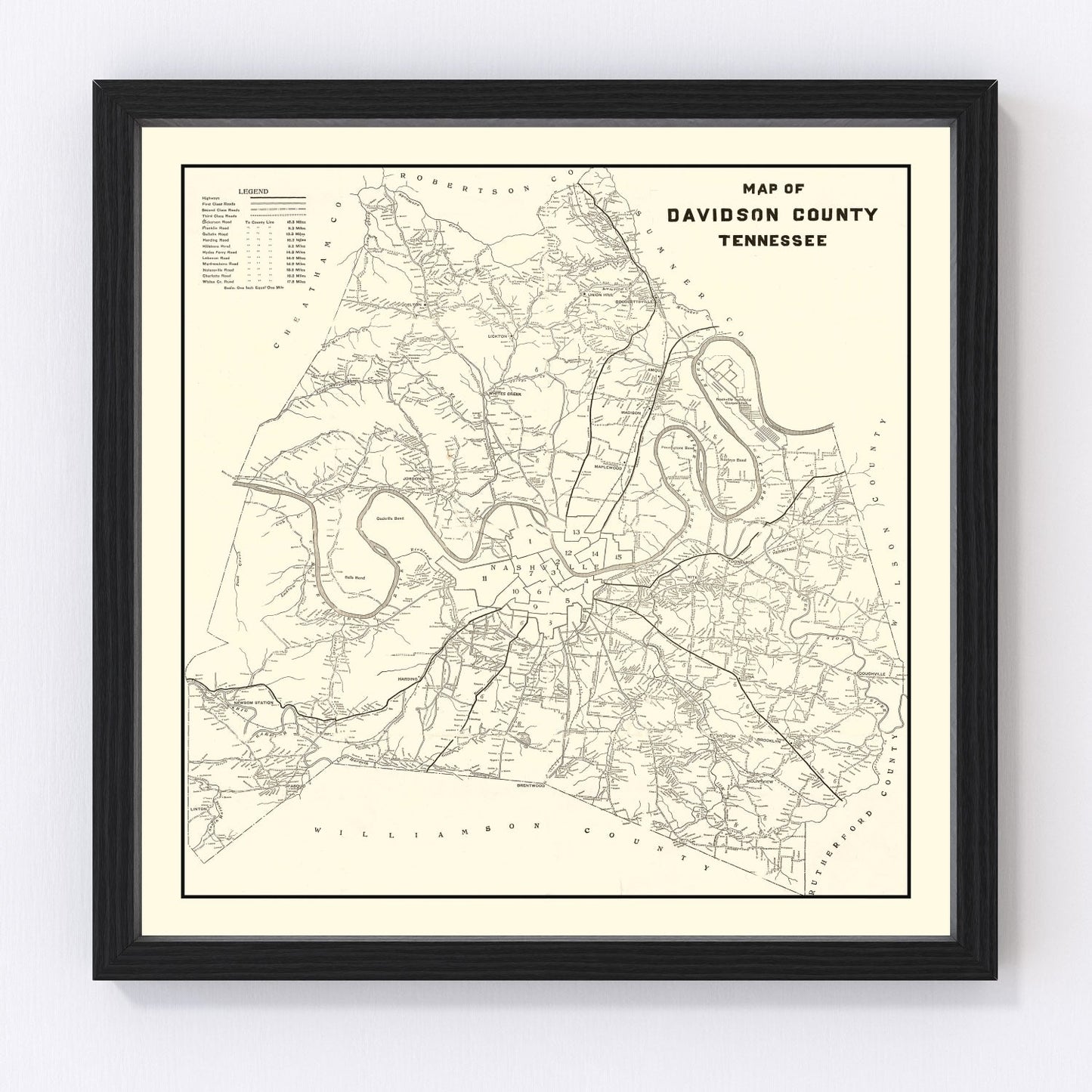 Restored vintage map of Cherokee National Forest, Tennessee, 1939