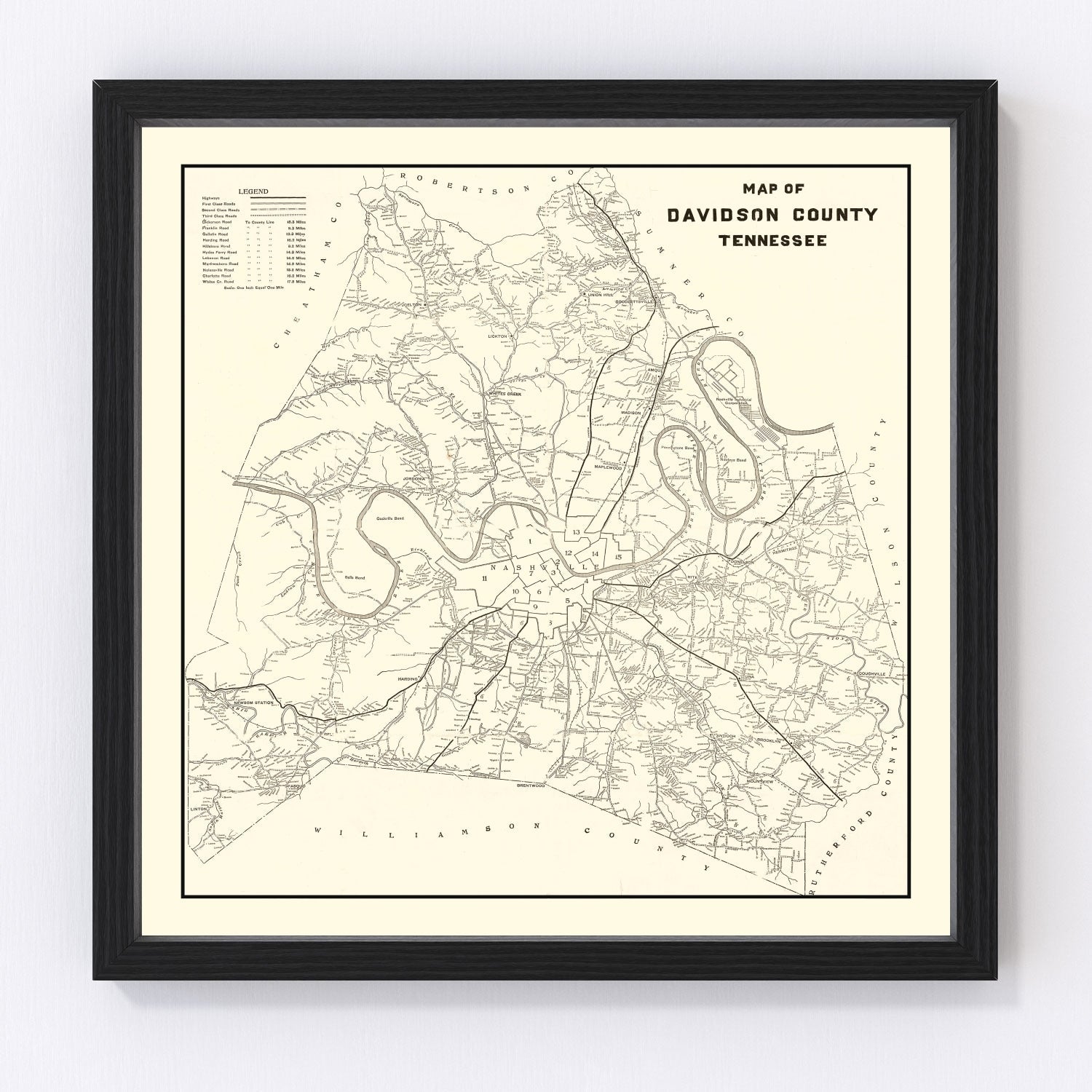 Restored vintage map of Cherokee National Forest, Tennessee, 1939