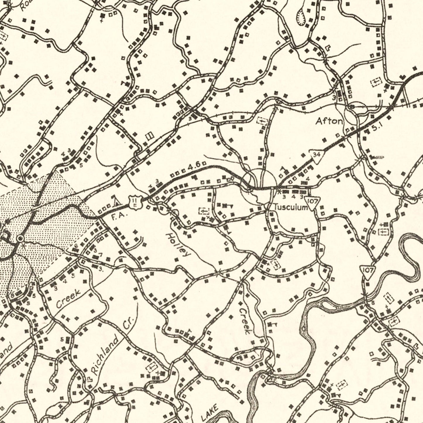 Vintage Map of Greene County, Tennessee, 1938