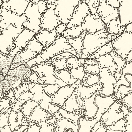 Vintage Map of Greene County, Tennessee, 1938