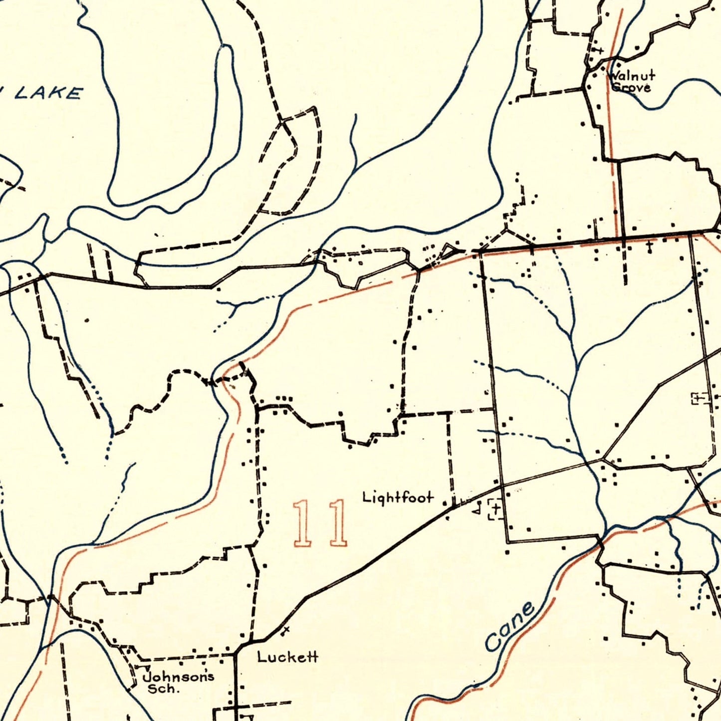 Vintage Map of Lauderdale County, Tennessee, 1935