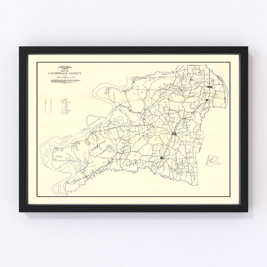 Vintage map of Lauderdale County, Tennessee, 1935