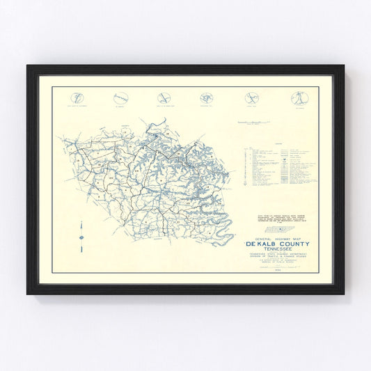 Vintage map of DeKalb County, Tennessee, 1952