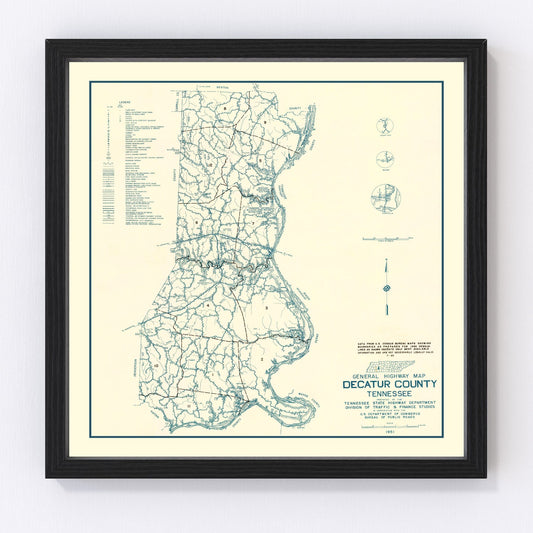 Vintage map of Decatur County, Tennessee, 1951