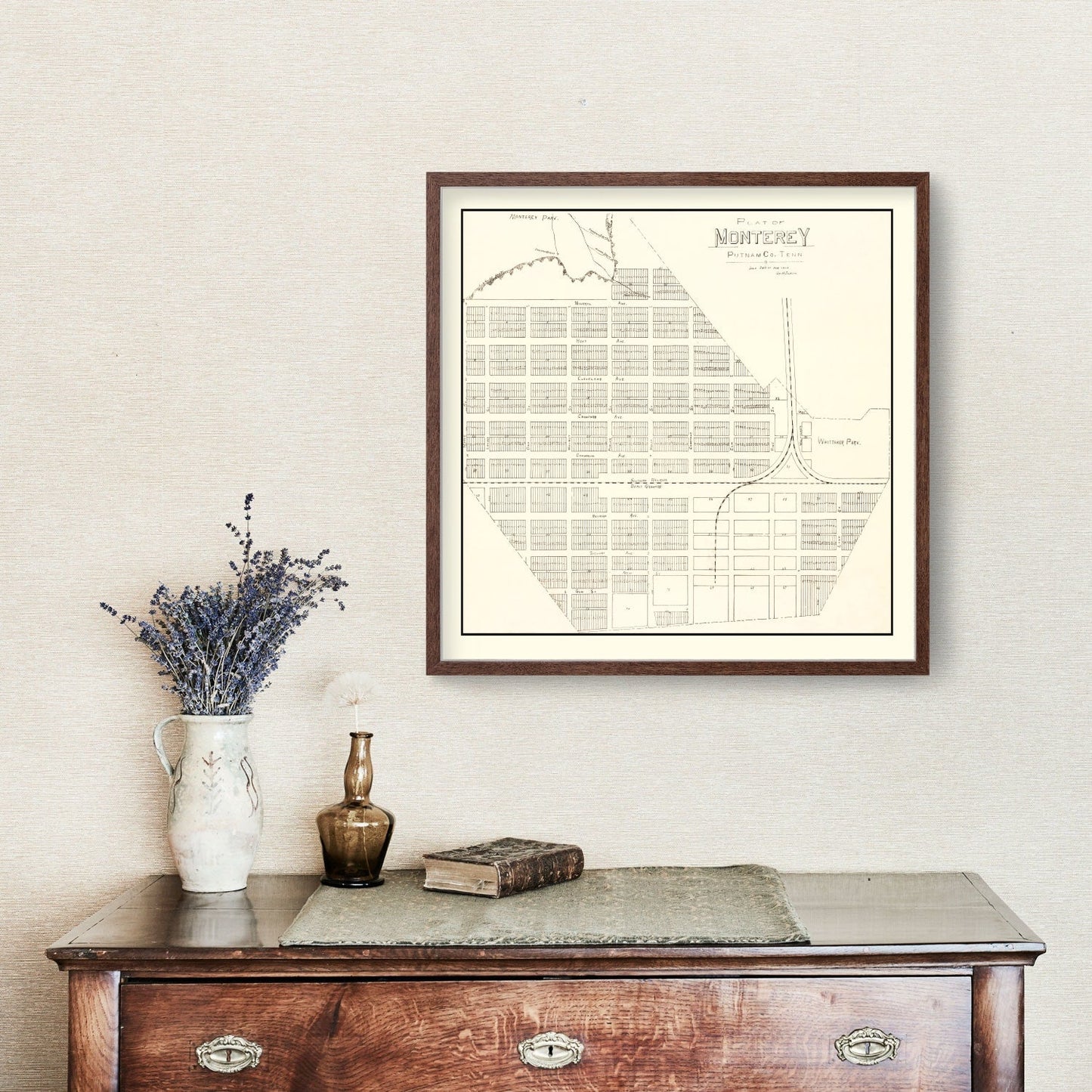 Vintage Map of Monterey, Tennessee, 1890