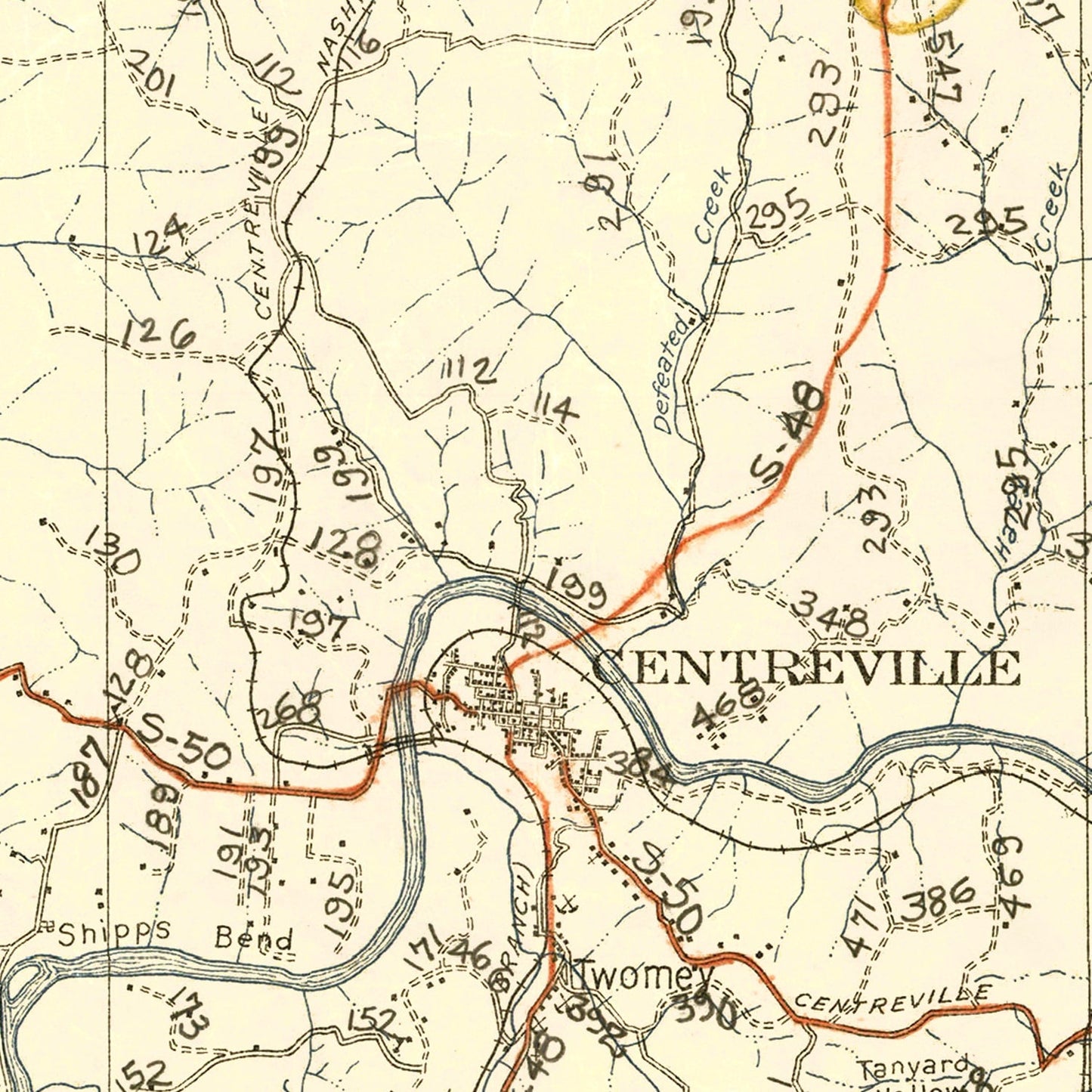 Vintage Map of Hickman County, Tennessee, 1926