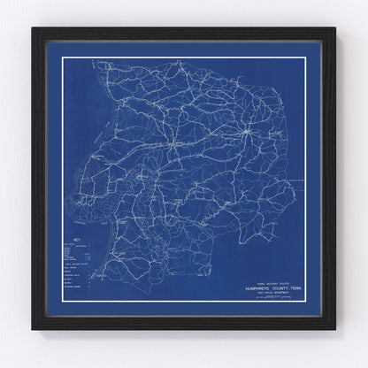 Vintage map of Chester County, Tennessee, 1918, digitally restored print