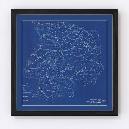 Vintage map of Chester County, Tennessee, 1918, digitally restored print