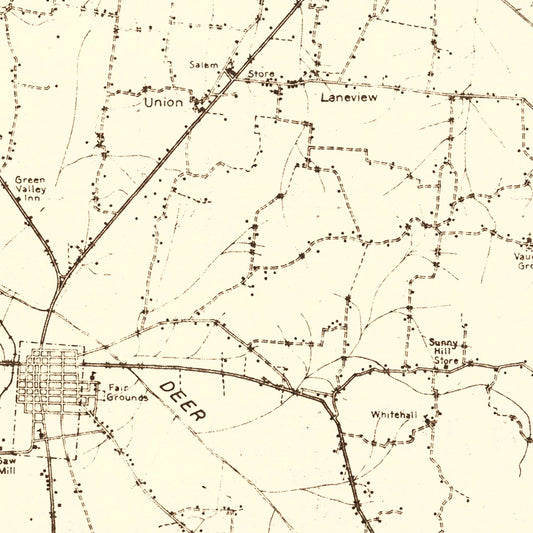 Vintage Map of Gibson County, Tennessee, 1937