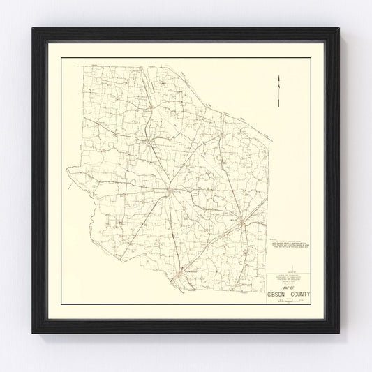 Vintage map of Gibson County, Tennessee, 1937