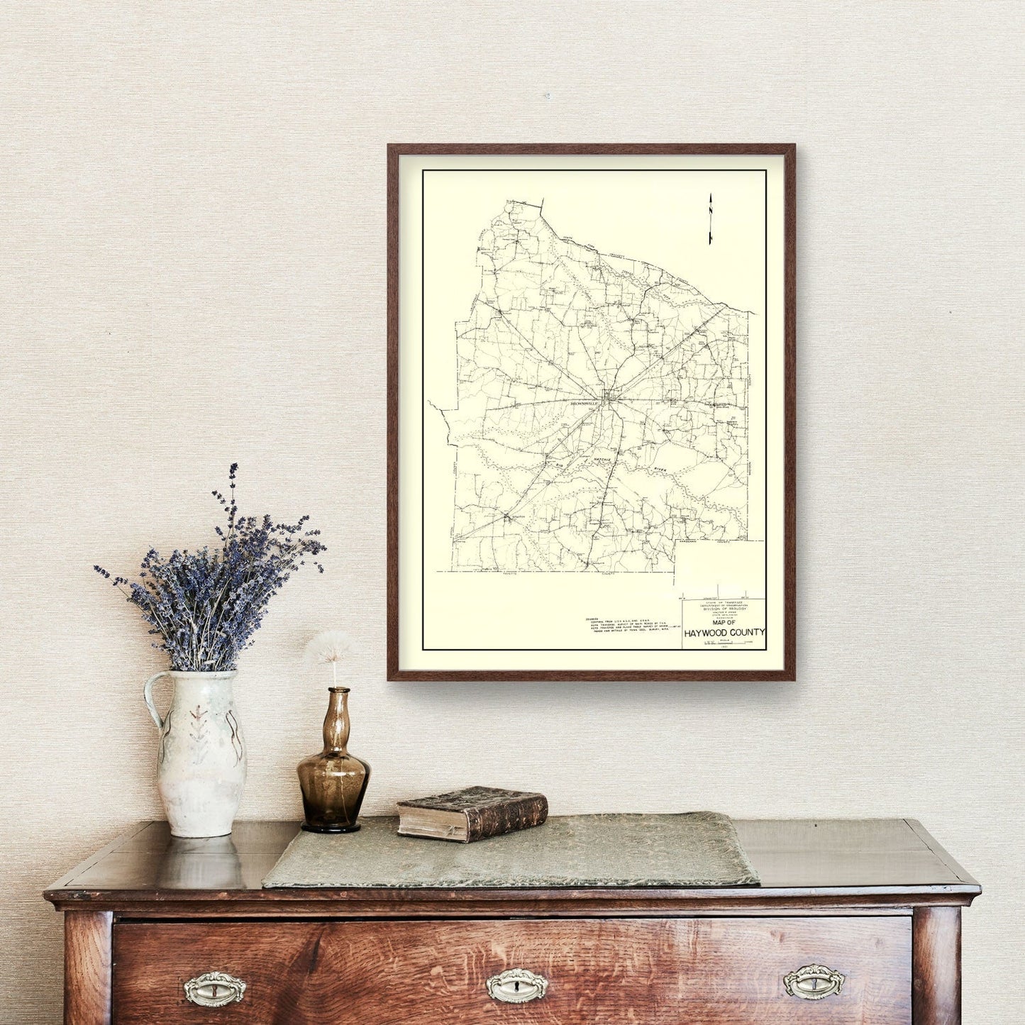 Vintage Map of Haywood County, Tennessee, 1937