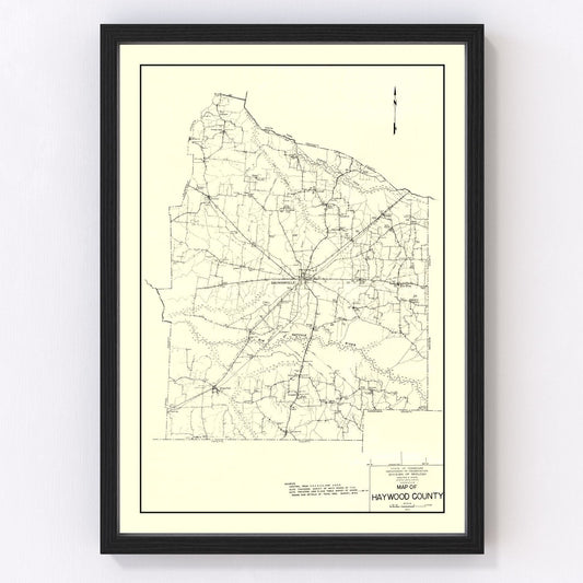 Vintage map of Haywood County, Tennessee, 1937
