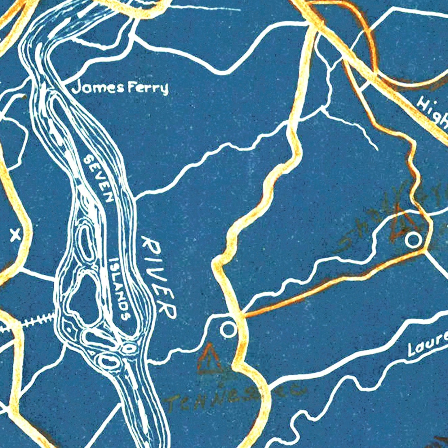 Vintage Map of Roane County, Tennessee, 1930