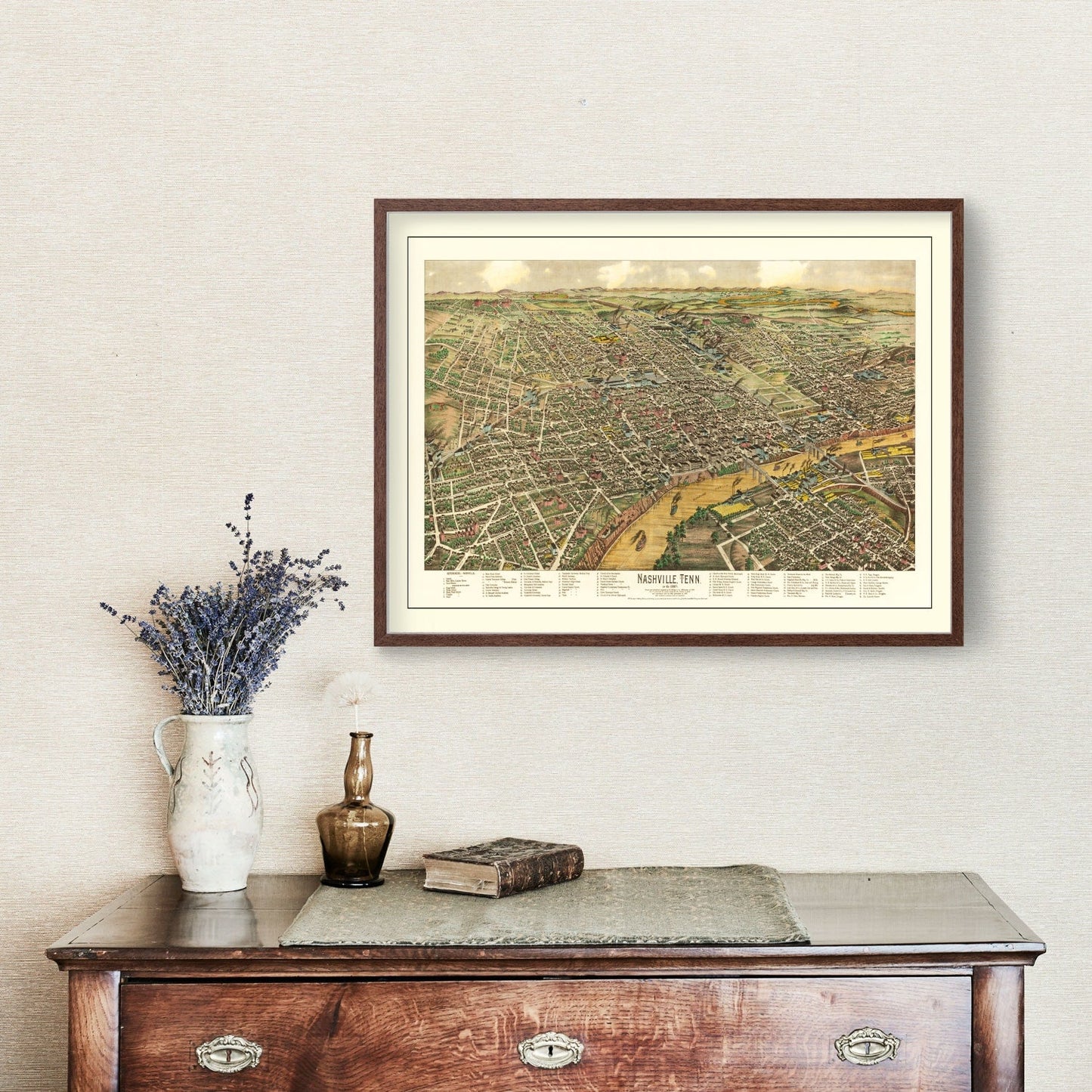 Vintage Map of Nashville, Tennessee, 1958