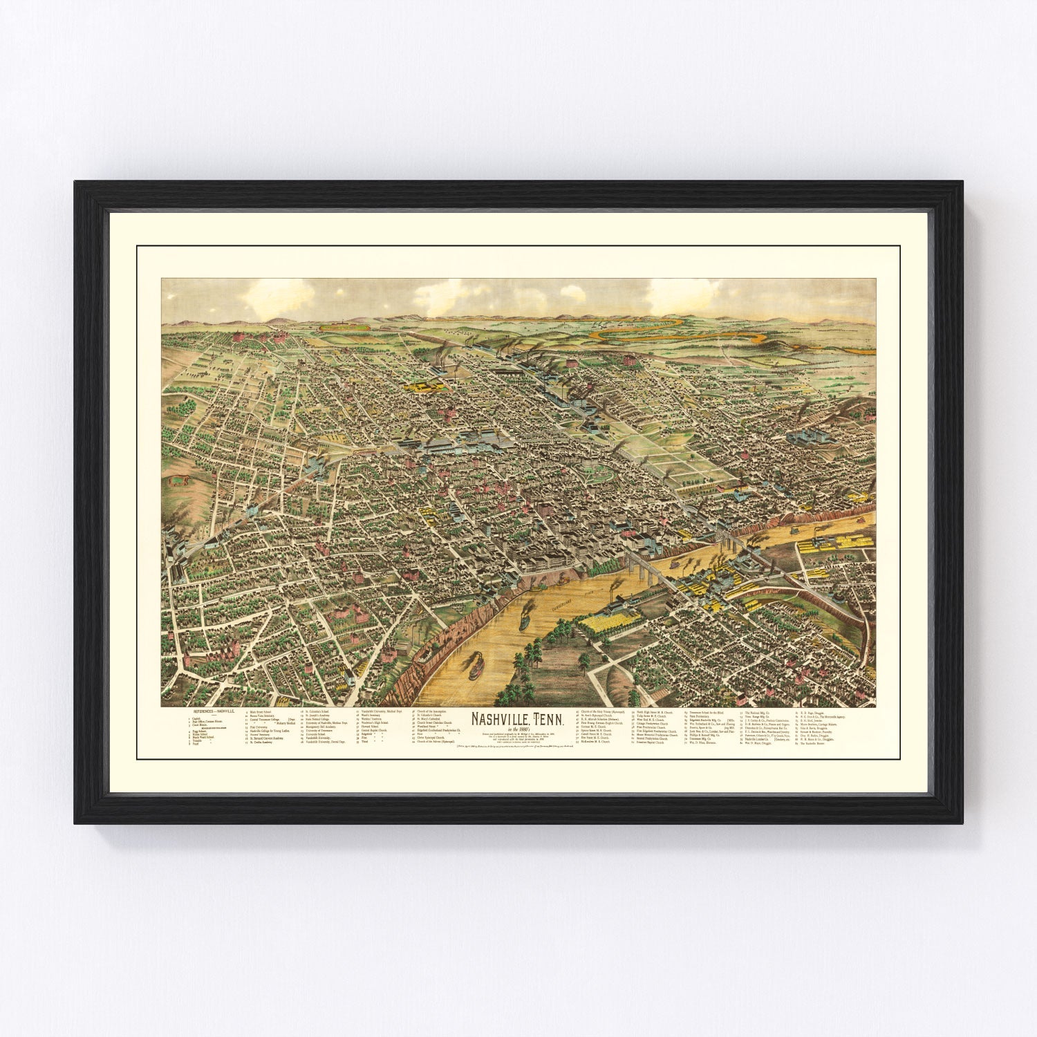 Vintage map of Nashville, Tennessee, 1958