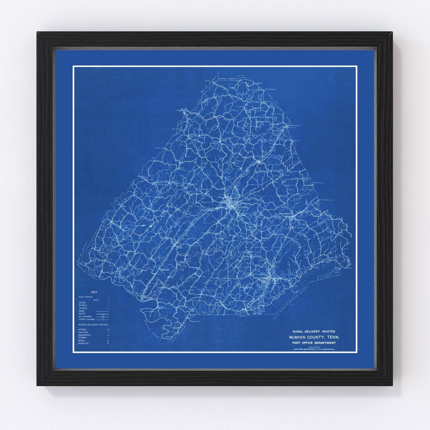 Vintage map of McMinn County, Tennessee, 1924