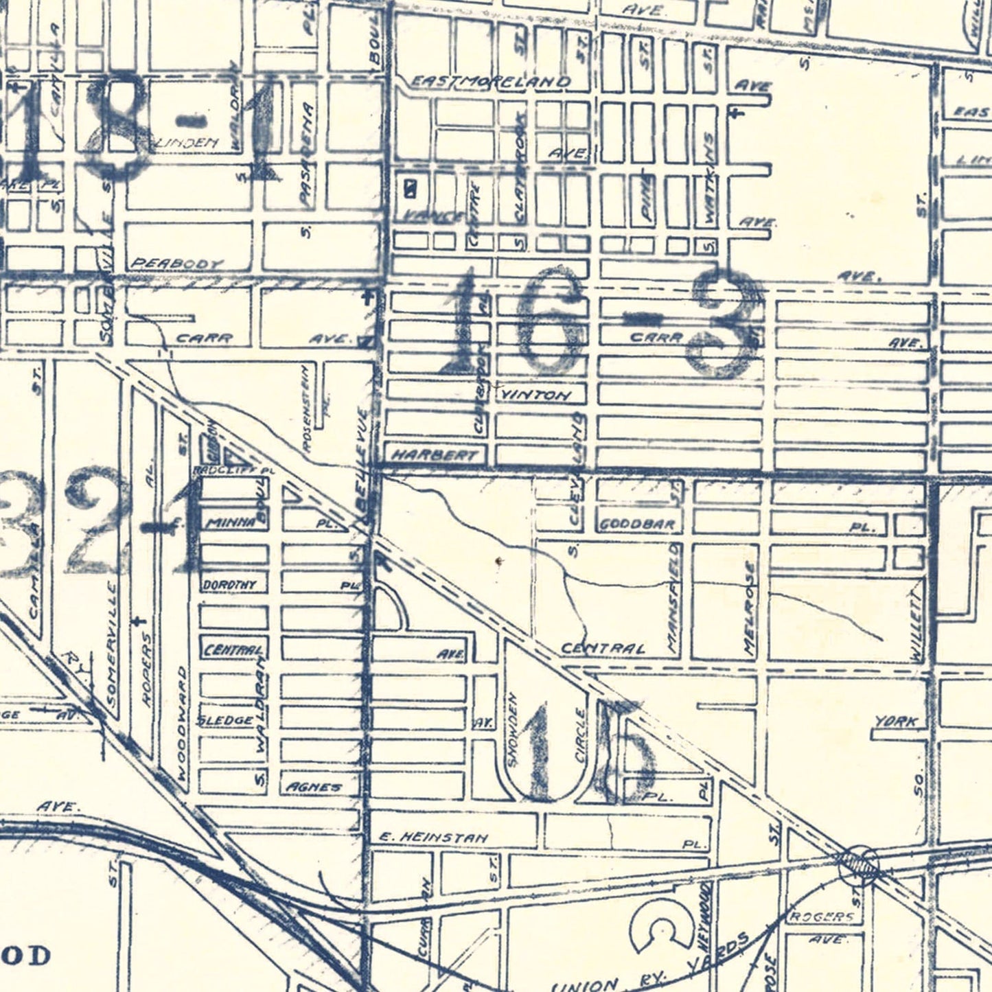 Vintage Map of Memphis, Tennessee, 1919