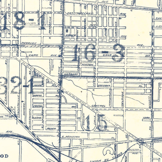 Vintage Map of Memphis, Tennessee, 1919