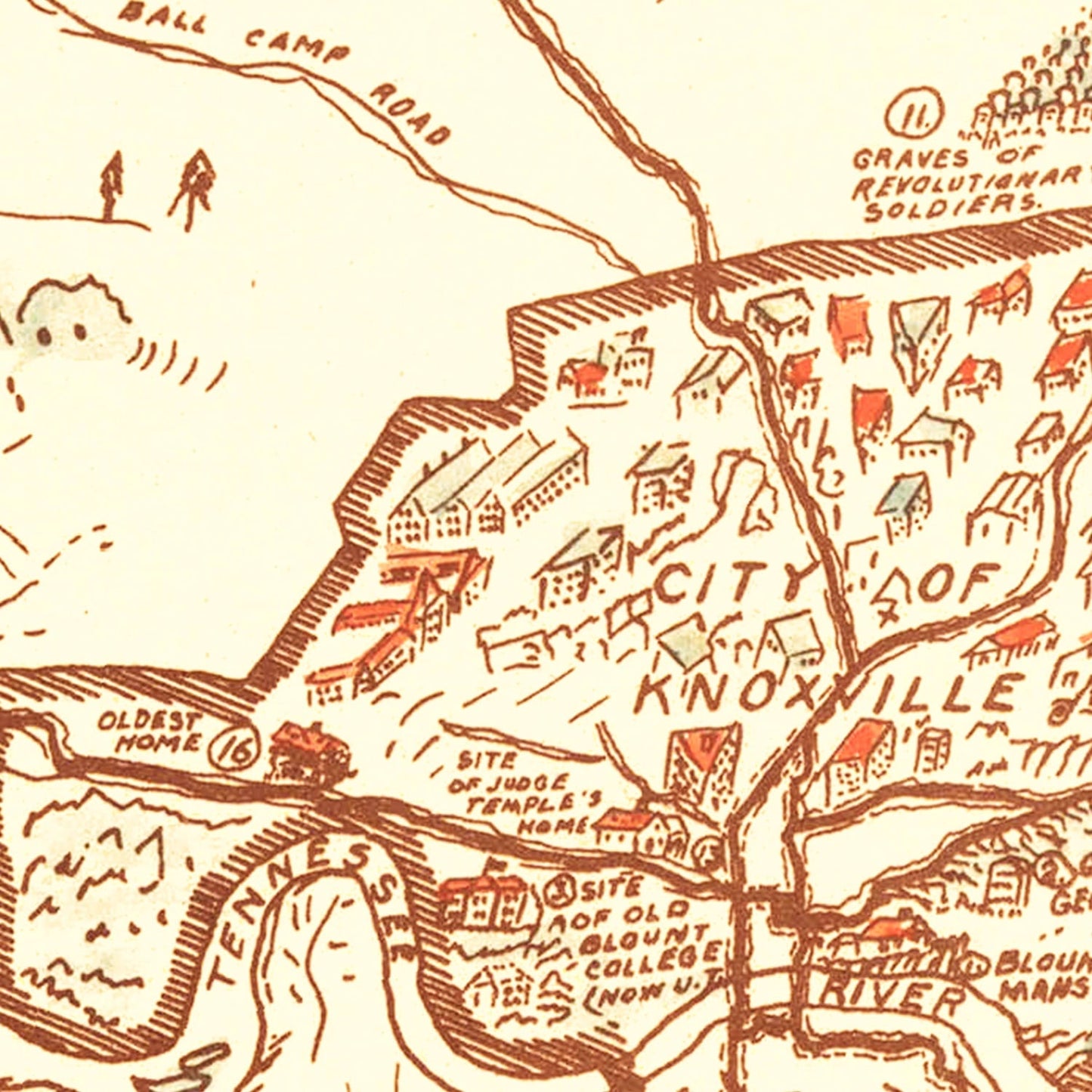 Vintage Map of Knox County, Tennessee, 1937