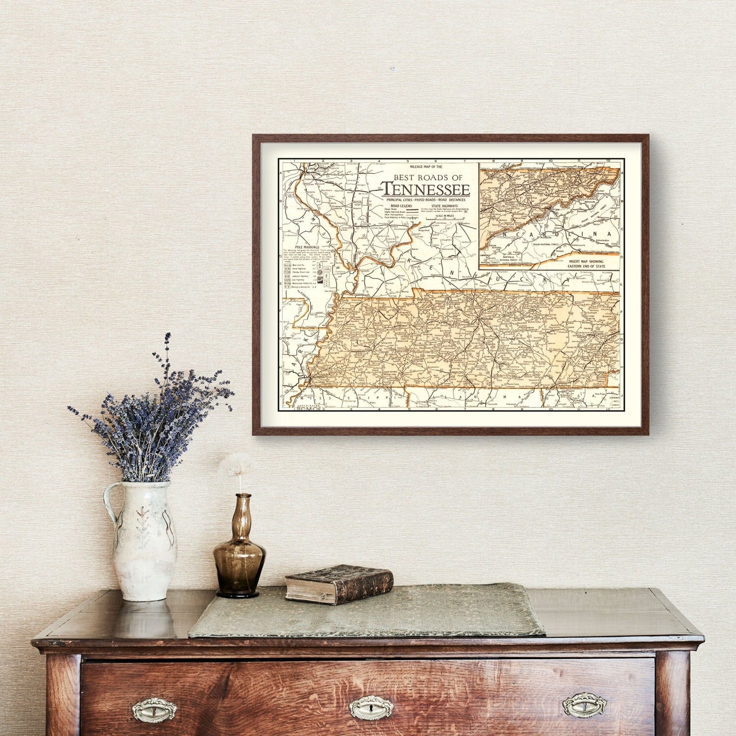 Vintage Map of Tennessee, 1920