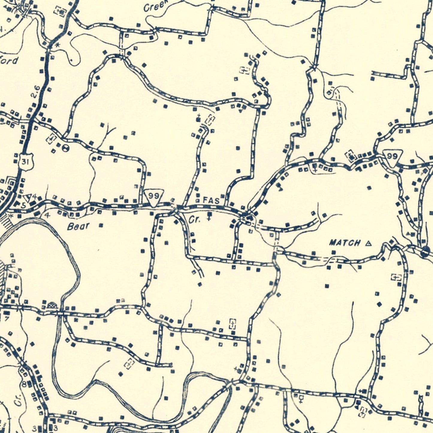 Vintage Map of Maury County, Tennessee, 1951