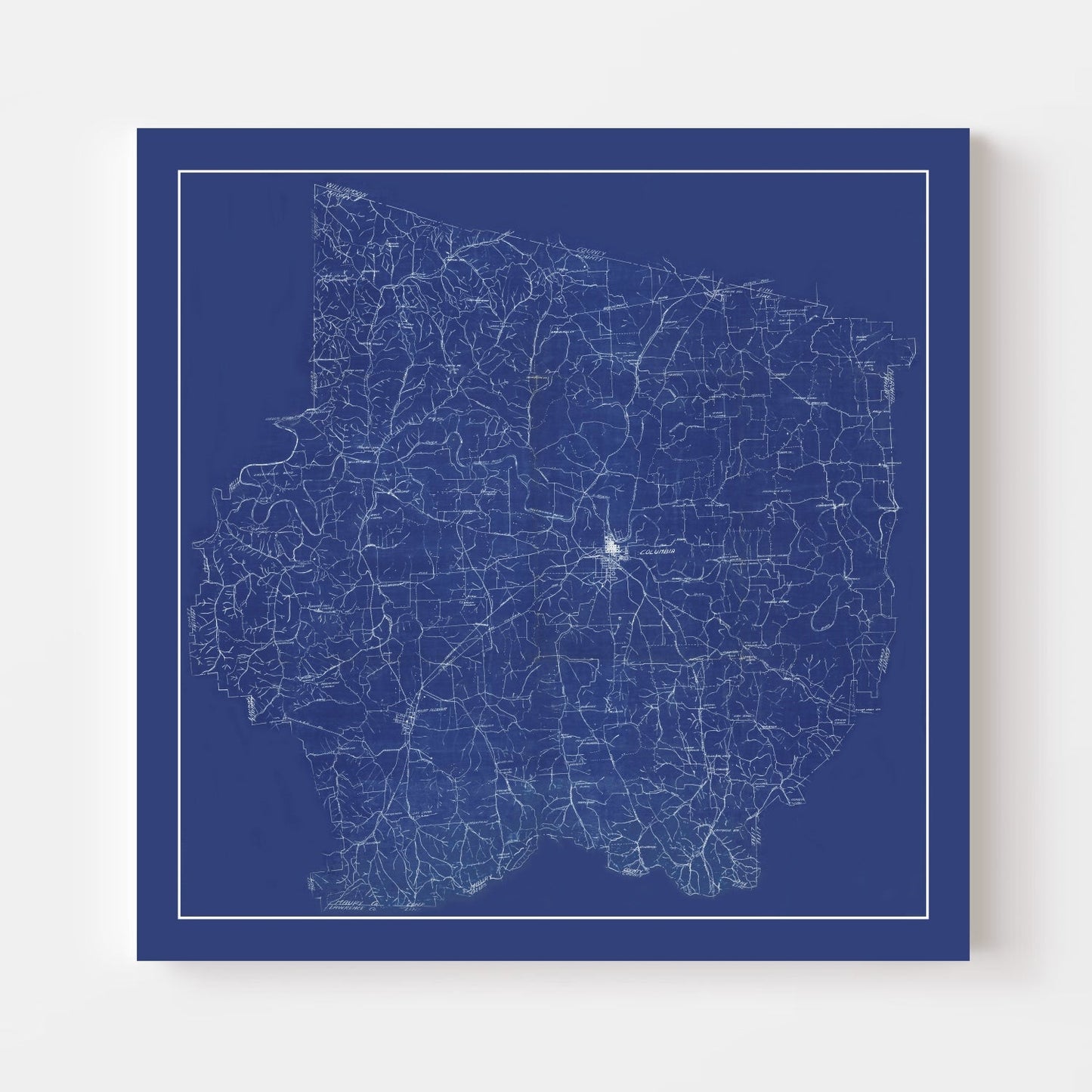 Vintage Map of Maury County, Tennessee, 1924