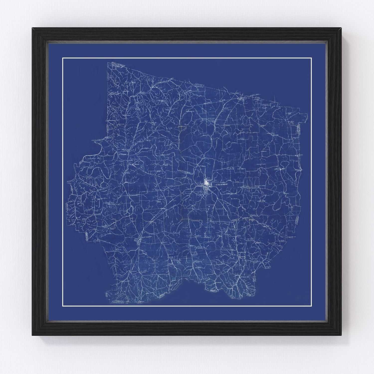 Vintage map of Maury County, Tennessee, 1924