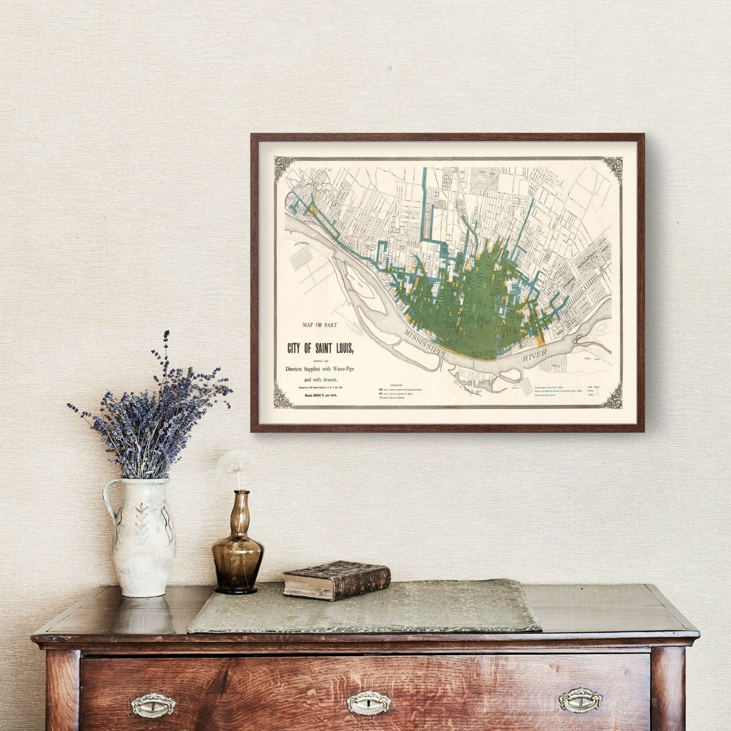 Vintage Map of Saint Louis, Missouri, 1884