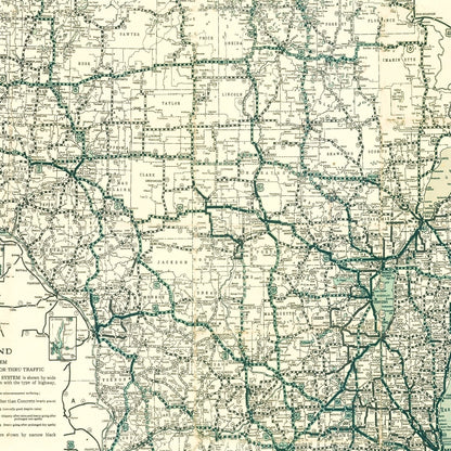 Vintage Map of Wisconsin, 1927