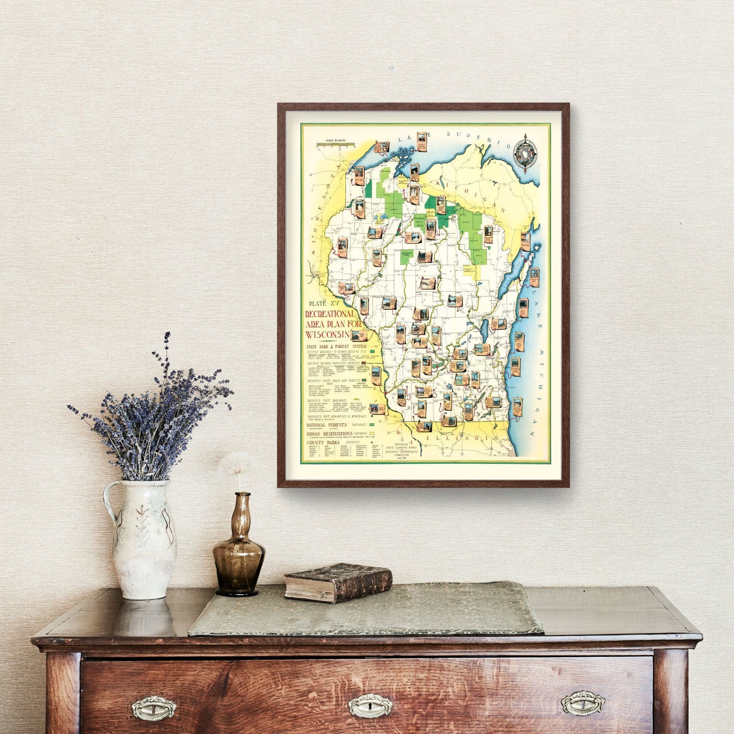 Vintage Map of Wisconsin, 1939