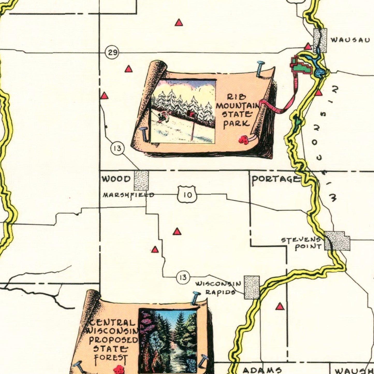 Vintage Map of Wisconsin, 1939