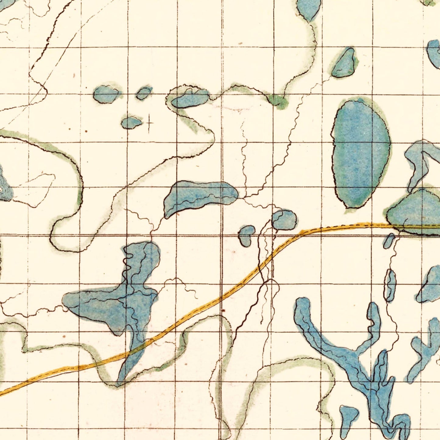 Vintage Fox River, Wisconsin Map, 1839