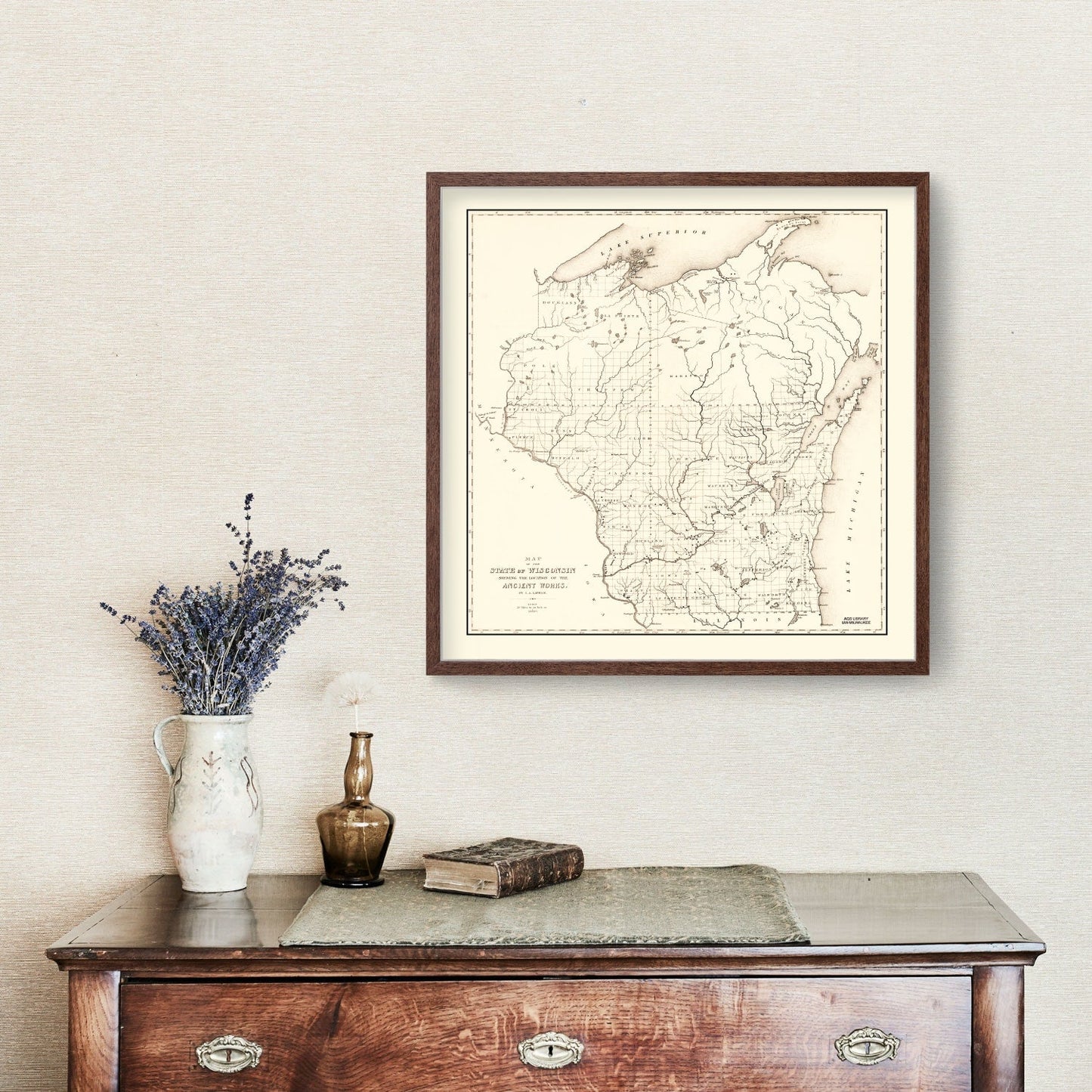 Vintage Map of Wisconsin, 1855