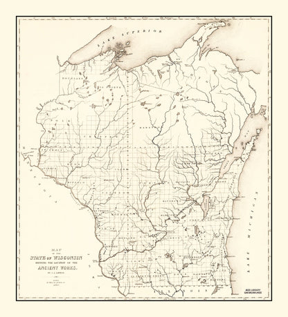 Vintage Map of Wisconsin, 1855