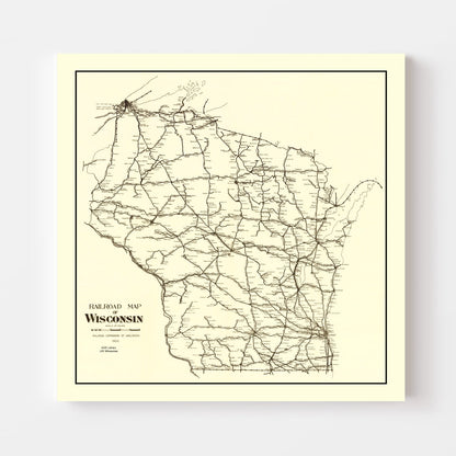 Vintage Map of Wisconsin, 1923