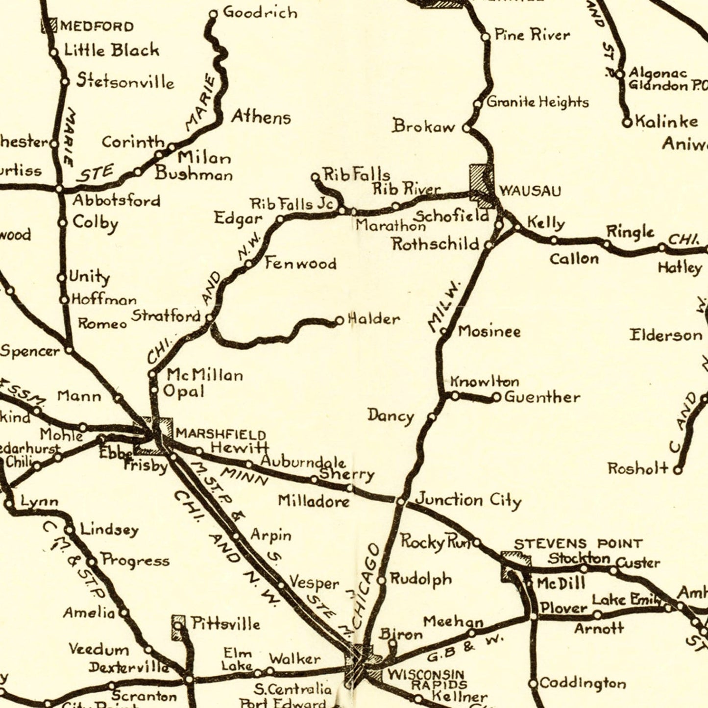 Vintage Map of Wisconsin, 1923